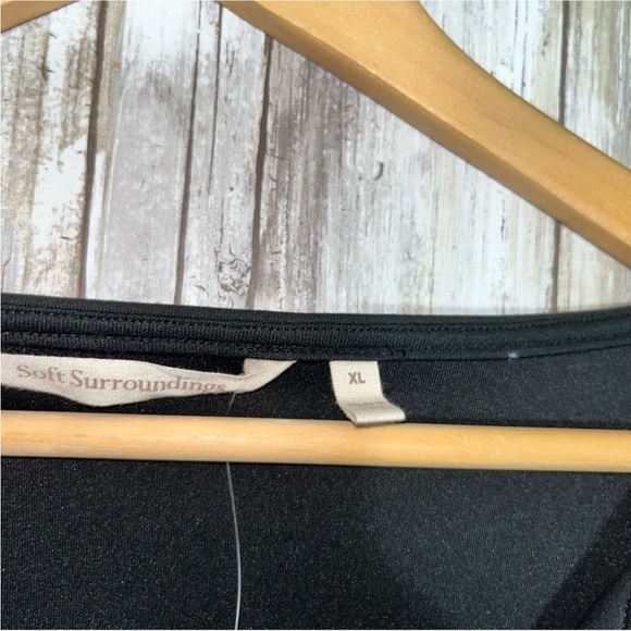 NWT Soft Surroundings Black 3/4 Sleeve Ceri Knit Blouse - Picture 6 of 7